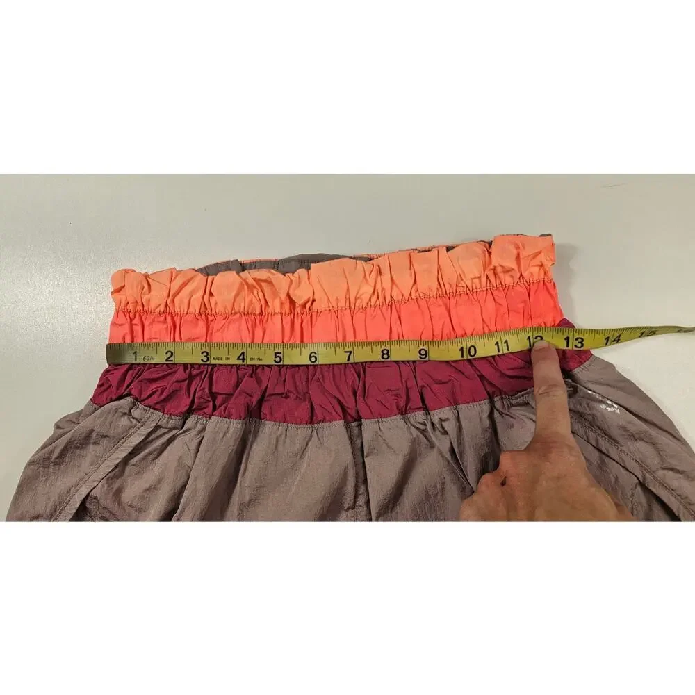 Free people way home shorts high rise elastic waist back pocket lined S purple